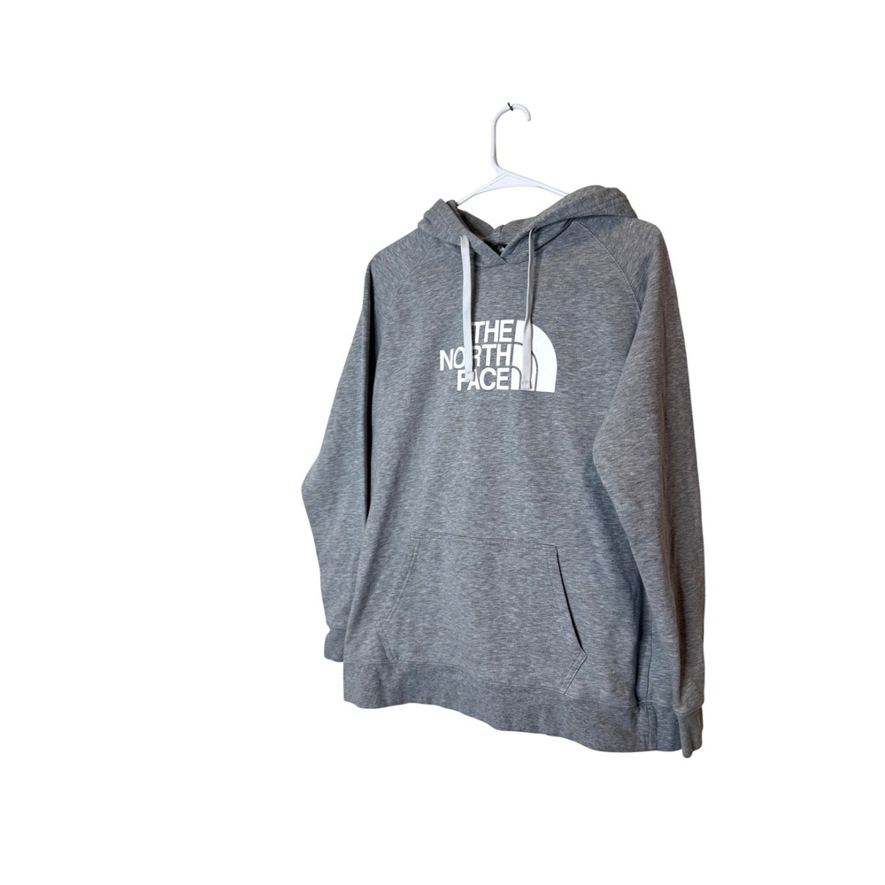 The North Face‎ Hoodie Sweatshirt Womens XL Gray Fleece Logo Pullover Pocket
